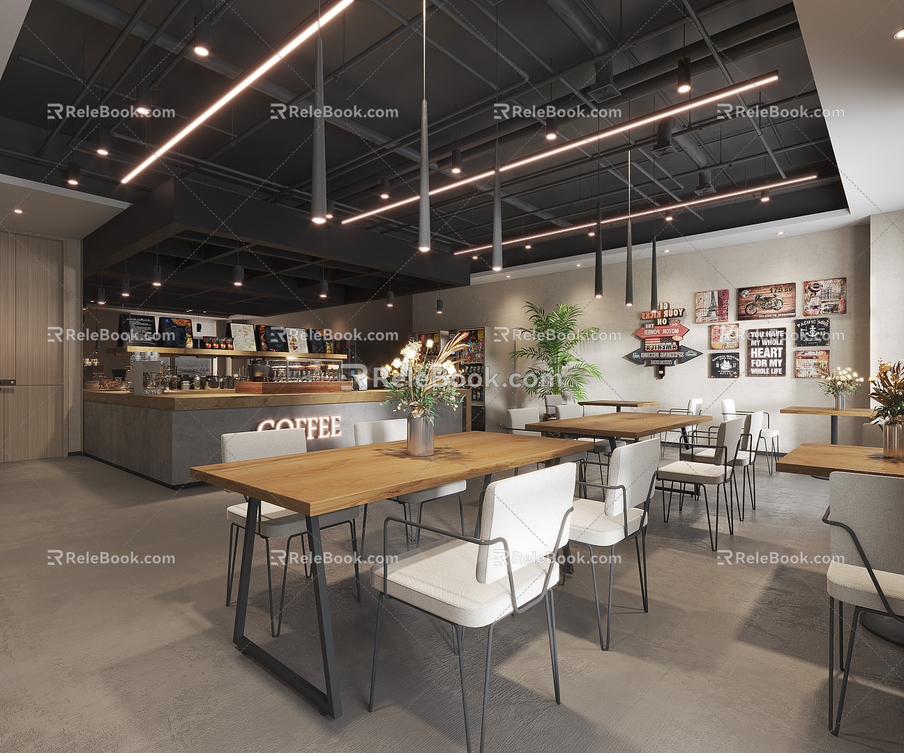 Modern Cafe Cafe Coffee Shop Restaurant Bar Western Restaurant Sweet Shop Milk Tea Shop 3d model