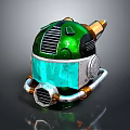 Futuristic Green Helmet with Vents Transparent Blue Visor and Metallic Accents for Cosplay Events