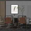 New Chinese Dining Table and Chair Combination 3d model