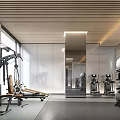 Modern Fitness Gym Interior With Workout Equipment Training Machines And Mirror Walls