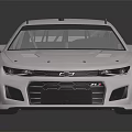 Silver Sports Car With Aerodynamic Body Yellow Wheels And Rear Spoiler Design