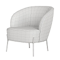 Vintage Leisure Chair Wide Armchair 3d model