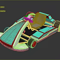 Teal Go Kart With White Accents And Yellow Wheels Modern Sporty Design For Racing Enthusiasts