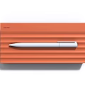 Smartphone With Finger Gesture Screen And Orange Textured Case White Pen
