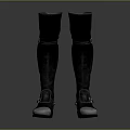 Stylish Black High Top Boots Featuring Silver Toe Caps And Modern Decorative Design