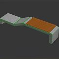 Modern Outdoor Bench with Concrete Frame and Wooden Slats Design for Gardens and Patios