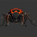 Vibrant Red And Black Spotted Beetle With Detailed Legs On Dark Background