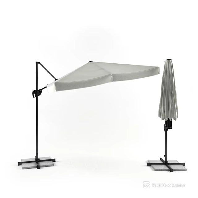Outdoor Sunshade with Open and Closed Designs and Sturdy Metal Stand for Patio Use 3d model 