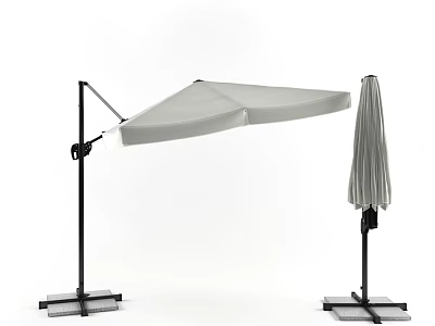 Outdoor Sunshade with Open and Closed Designs and Sturdy Metal Stand for Patio Use 3d model