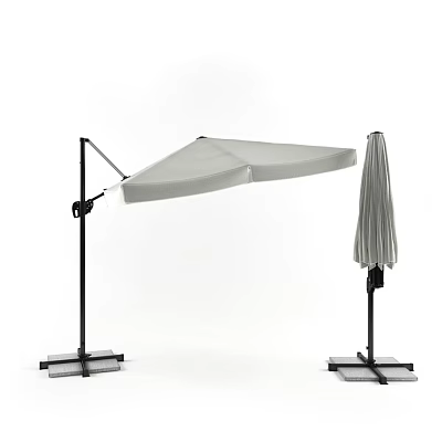 Outdoor Sunshade with Open and Closed Designs and Sturdy Metal Stand for Patio Use 3d model