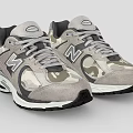 Gray New Balance Sneakers With Camouflage Pattern And White Black Sole