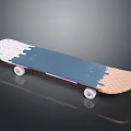 Colorful Skateboard Deck With Blue Orange Ice Cream Melting Design Sprinkles And White Wheels