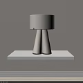 Modern Minimalist Table Lamp With Double Column Concrete Base And White Linen Shade