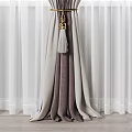 Elegant Dark Brown Curtains With White Sheer Panels And Tassel Ties For Window Decoration