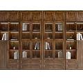 New Chinese Style Bookcase Solid Wood Bookcase Ebony Bookcase Combination 3d model