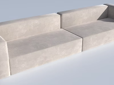 Three-person tofu block sofa 3d model Three-person tofu block sofa 3d model