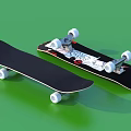 Two Everyday Use Skateboards Black And Cartoon Cat Design With White Wheels