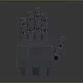 3D Rendered Hardware Tools Set Including Wrench and Small Metallic Gray Parts