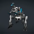 Mechanical Robot With Mechanical Arm Legs And Blue Mug On Top