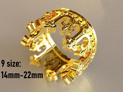 King Crown Ring Jewelry Decoration 3d model