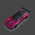 Red Sports Car With Large Rear Spoiler And Black Wheels Exterior