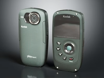 Kodak Playsport Digital Cameras With Green Design Screen And Control Buttons For Electronic Devices 3d model