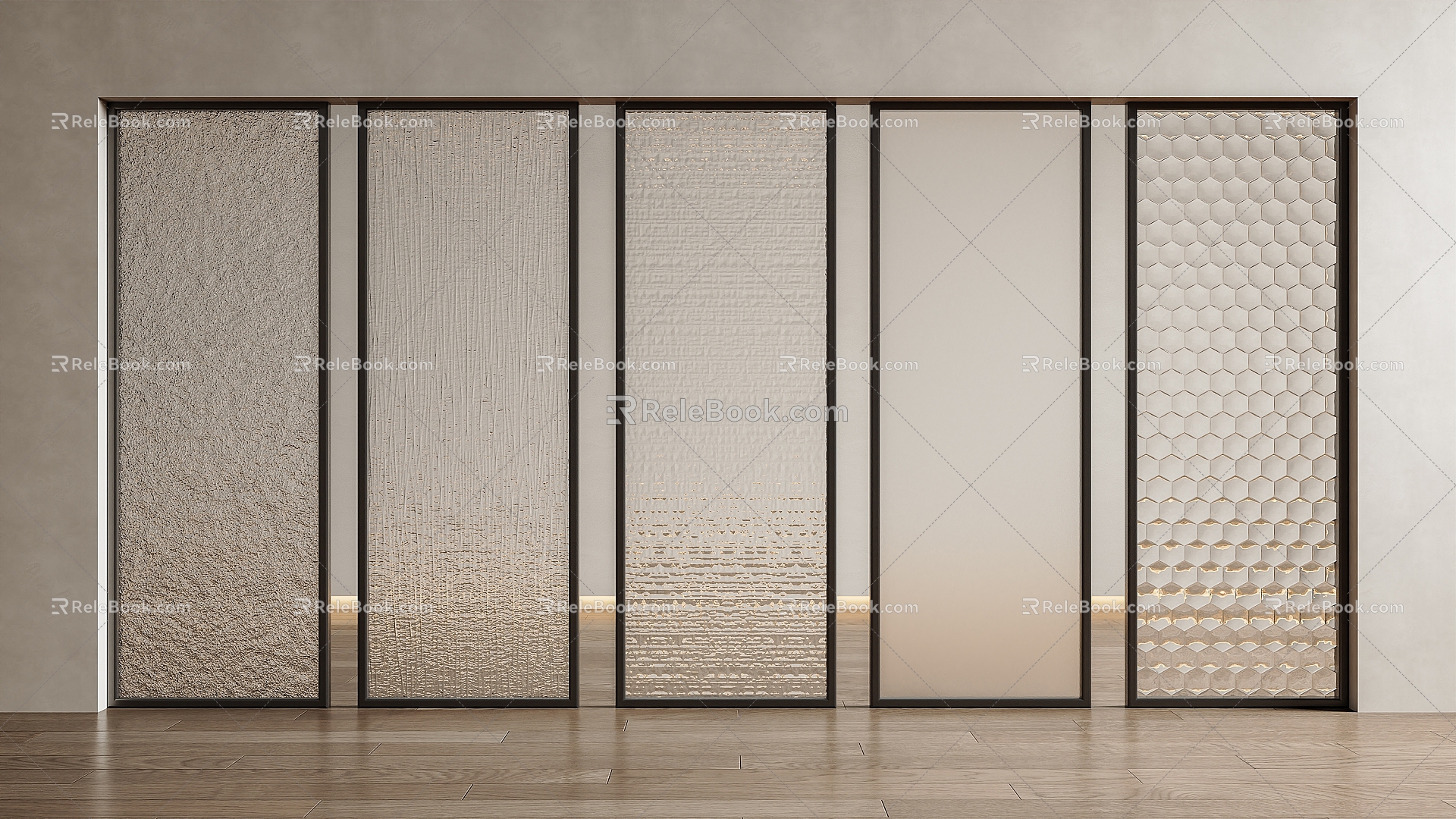 Modern Glass Screen Carved Glass Frosted Glass Partition Carved Glass Screen Frosted Glass Partition 3d model