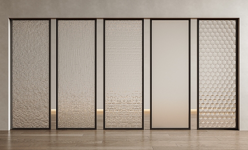 Modern Glass Screen Carved Glass Frosted Glass Partition Carved Glass Screen Frosted Glass Partition 3d model