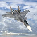 Fighter Jets And Military Helicopters Flying In Blue Sky Formation