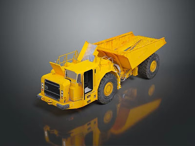 Yellow Heavy Duty Dump Truck As Functional Vehicle With Large Wheels And Tipping Bed 3d model