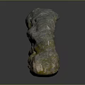 Stone Arch Structure With Rough Texture And Natural Gray Yellow Green Hues On Gradient Background
