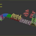 3D Model of Complex Mechanical Equipment with Metal Platforms Connecting Frames and Arms