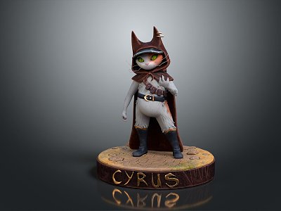 Modern game character cat cartoon cat anime cat 3d model