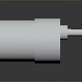 Industrial Silver Cylindrical Mechanical Part With Mounting Holes And Metal Shaft