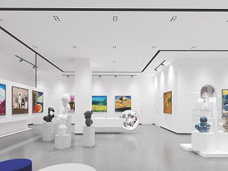 Modern Painting Exhibition Studio 3d model