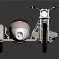 BMW Classic Motorcycle With Beige Body Red Seat And Shiny Exhaust