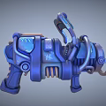 Futuristic Sci Fi Weapon With Vibrant Blue Green Accents And Mechanical Design