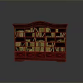 Classic Wooden Bookshelf With Multiple Shelves Filled With Books And Drawers