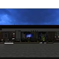Modern Bar Interior With Wooden Bar Counter Dining Tables Colorful Lighting And TV Screens
