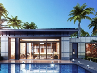 New Chinese Style Villa 3d model