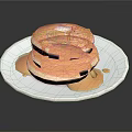 Golden Stack of Freshly Made Pancakes Drizzled With Syrup On White Plate