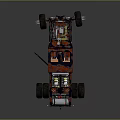 Colorful Graffiti Race Car With Exposed Engine Large Tires And Chassis
