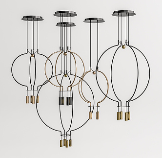 Modern chandelier combination 3d model