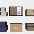 Storage Box Gift Box Cosmetic Box Storage Box Tea Box 3d model