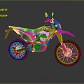White And Red Off Road Motorcycle With Sporty Design Black Tires And Yellow Fork