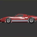 Shiny Pink Race Car with White Stripes and Sleek Design on Dark Surface