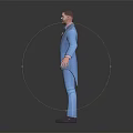 3D Male Character In Light Blue Suit With Pink Vest And Rose Decoration Standing Pose
