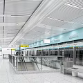 Modern subway station escalator 3d model
