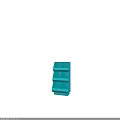 Teal Modern Multi Tier Storage Shelf with Square Compartments for Organizing Items 3d model