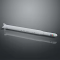 White Cylindrical Missile With Italian Flag Emblem And Rear Fins Design